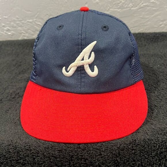🔥⚾️ True Vintage ATLANTA BRAVES MLB Baseball Snapback HAT -OSFA- Good Condition - Picture 1 of 7